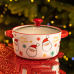 Супниця порцелянова Santa новорічна  800 (мл) з кришкою Yiwu FM-CS-9A