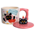 Чашка порцелянова з кришкою Kitten“s Birthday 400 (мл) подарункова кружка прикольна чашка для дітей на подарунок Рожевий FM-24C Чашка порцелянова з кришкою Kitten“s Birthday 400 (мл) подарункова кружка прикольна чашка для дітей на подарунок Рожевий FM-24C