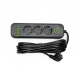 Мережевий фільтр-подовжувач 3 розетки 3хUSB-A 1xUSB-C 5м чорний HP-5-36