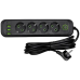 Мережевий фільтр-подовжувач 4 розетки 3xUSB-A 1xUSB-C 3м чорний HP-5-38M