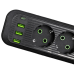 Мережевий фільтр-подовжувач 4 розетки 3xUSB-A 1xUSB-C 3м чорний HP-5-38M