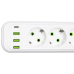 Мережевий фільтр-подовжувач 5 розеток 3xUSB-A 1xUSB-C 5м білий HP-5-39