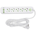 Мережевий фільтр-подовжувач 5 розеток 3xUSB-A 1xUSB-C 5м білий HP-5-43