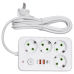 Мережевий фільтр-подовжувач 4 розетки 2xUSB-A 1xUSB-C 3м білий HP-5-45