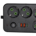 Мережевий фільтр-подовжувач 4 розетки 2xUSB-A 1xUSB-C 3м чорний HP-5-46