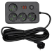 Мережевий фільтр-подовжувач 4 розетки 2xUSB-A 1xUSB-C 5м чорний HP-5-48