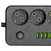 Мережевий фільтр-подовжувач 5 розеток 4xUSB-A 1xUSB-C 3м чорний HP-5-50