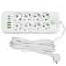Мережевий фільтр-подовжувач 8 розеток 4xUSB-A 2xUSB-C 5м білий  HP-5-55
