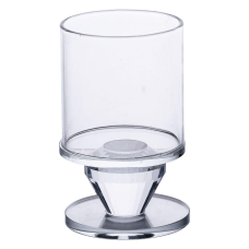 Підсвічник скляний 9.3 см на одну свічку підсвічник келих на ніжці декоративний прозорий HP-4-27S