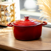 Каструля чавунна емальована 4 л, червоний Yiwu HP-FLG-1 RED
