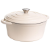 Каструля чавунна емальована 6,5 л, бежевий Yiwu HP-FLG-3 WHITE