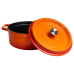 Кокотниця чавунна емальована 5,5 л, помаранчевий Yiwu HP-FLG-5 ORANGE