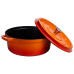 Кокотниця чавунна емальована 7,5 л, помаранчевий Yiwu HP-FLG-7 ORANGE