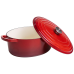 Гусятниця чавунна емальована 6 л, червоний Yiwu HP-FLG-17 RED