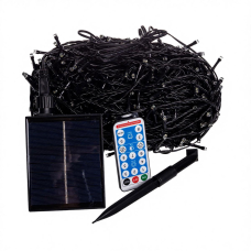Новорічна гірлянда вулична 100 м 1000 LED з сонячною батареєю чорний провід Мультиколор SB1000L100MBML