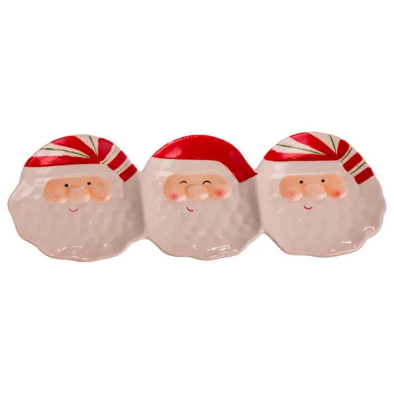 Блюдо сервірувальне новорічне для закусок Santa Claus 33.5×12.5 (см) з порцеляни CR-1-33 Блюдо сервірувальне новорічне для закусок Santa Claus 33.5×12.5 (см) з порцеляни CR-1-33