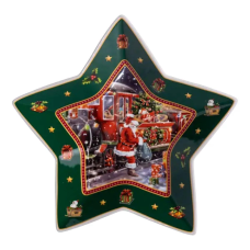 Сервірувальне новорічне блюдо для закусок Santa 25,5 (см) з порцеляни HP-SDHK-20
