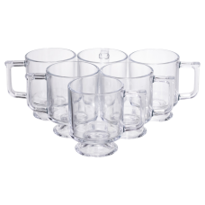 Набір чашок 6 шт для чаю та кави Goblet по 300 (мл) кружки скляні Прозорий HP-19-L6