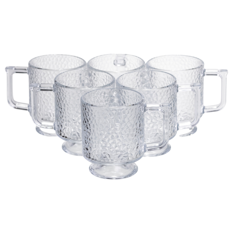 Набір чашок 6 шт для чаю та кави Goblet по 300 (мл) кружки скляні HP-19-L8