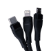 Кабель універсальний lightning micro usb type c для заряджання телефона, дріт для передавання даних шнур багаторознімний 3в1