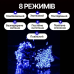 Гірлянда Кінський хвіст Мішура 640 LED 16 ниток 2 м зелена синій GarlandoPro D640L2MGBL