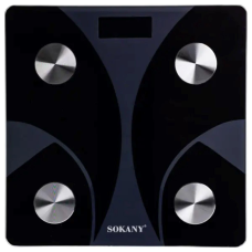 Смарт ваги електронні Sokany 26х26 см до 180 кг з Bluetooth Чорний SK-19029B