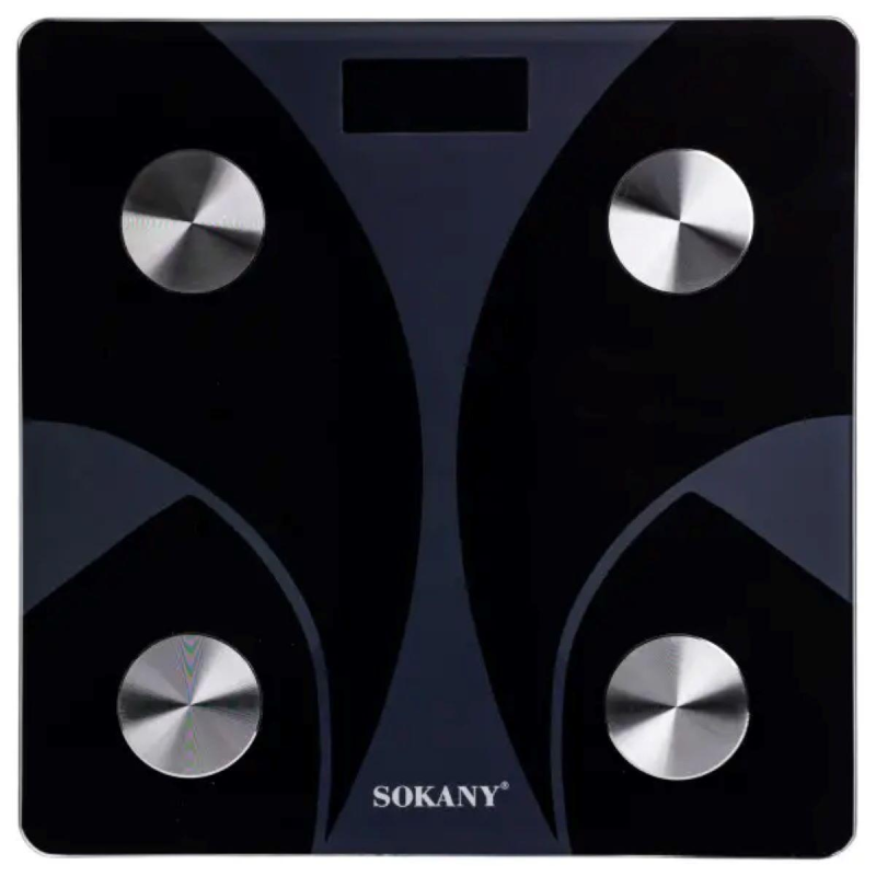Смарт ваги електронні Sokany 26х26 см до 180 кг з Bluetooth Чорний SK-19029B