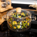 Каструля з боросилікатного скла 1.8 л Wildflowers з кришкою Yiwu HP-GP-38