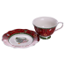 Фарфорова чашка з блюдцем 250 (мл) Christmas Червона Yiwu HP-SDHK-14
