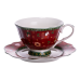 Фарфорова чашка з блюдцем 250 (мл) Christmas Червона Yiwu HP-SDHK-14