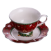 Фарфорова чашка з блюдцем 250 (мл) Christmas Червона Yiwu HP-SDHK-14