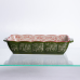 Форма для випікання Vintage 28×17×5 см прямокутна зелена фарфорова з ручками Yiwu HM05-10