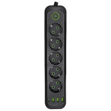 Мережевий фільтр-подовжувач 5 розеток 3xUSB-A 1xUSB-C 3м чорний HP-5-42