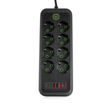 Мережевий фільтр-подовжувач 8 розеток 4xUSB-A 2xUSB-C 5м чорний HP-5-56