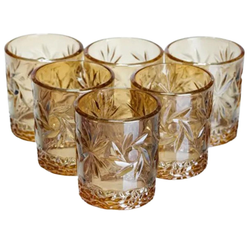 Набір чарок для віскі Shot glass 6 штук по 75 мл коричневий HP-17-39 Набір чарок для віскі Shot glass 6 штук по 75 мл коричневий HP-17-39