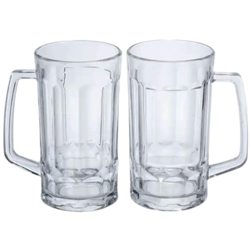 Набір кухлів для пива Beer Stein скляних 2 штуки по 530 мл HP-17-60 Набір кухлів для пива Beer Stein скляних 2 штуки по 530 мл HP-17-60