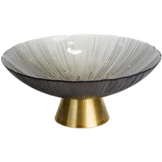 Фруктовниця скляна “Gold & Grey“ 24 см на золотій ніжці Yiwu HP-34-118