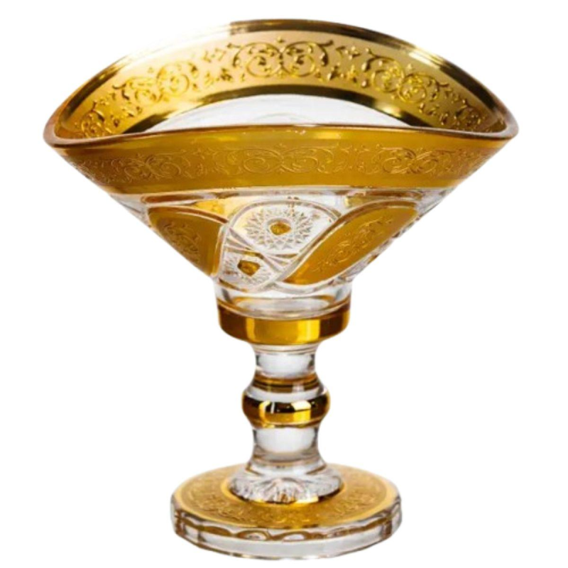 Цукерниця скляна Bogema Gold 15 см Yiwu HP-34-134 Цукерниця скляна Bogema Gold 15 см Yiwu HP-34-134
