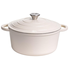 Каструля чавунна емальована 5 л, бежевий Yiwu HP-FLG-2 WHITE