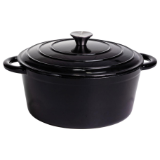 Каструля чавунна емальована 6,5 л, чорний Yiwu HP-FLG-3 BLACK