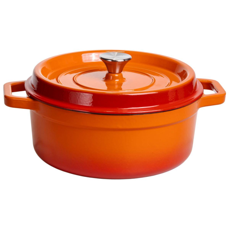 Кокотниця чавунна емальована 5,5 л, помаранчевий Yiwu HP-FLG-5 ORANGE
