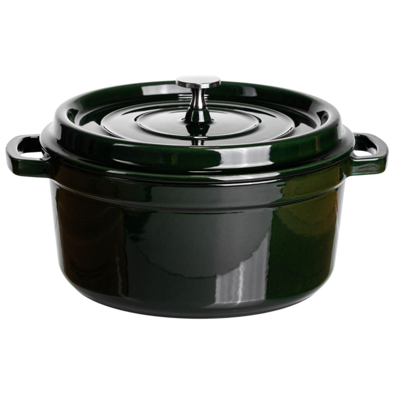 Кокотниця чавунна емальована 4,5 л, малахіт Yiwu HP-FLG-11 green
