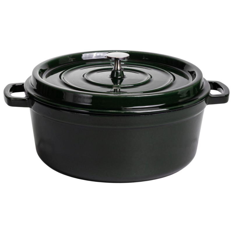 Кокотниця чавунна емальована 6.5 л, малахіт Yiwu HP-FLG-13 green