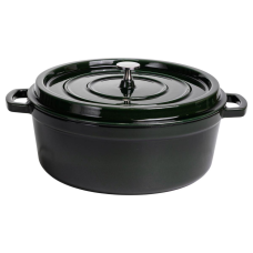 Кокотниця чавунна емальована 7,5 л, малахіт Yiwu HP-FLG-14 green