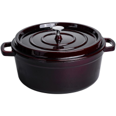 Кокотниця чавунна емальована 6.5 л, бургунді Yiwu HP-FLG-13 burgundy
