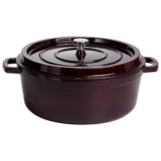 Кокотниця чавунна емальована 7,5 л, бургунді Yiwu HP-FLG-14 burgundy