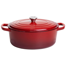 Гусятниця чавунна емальована 6 л, червоний Yiwu HP-FLG-17 RED