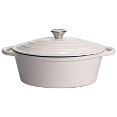 Гусятниця чавунна з емальованим покриттям 4 л, бежевий Yiwu HP-FLG-18 WHITE