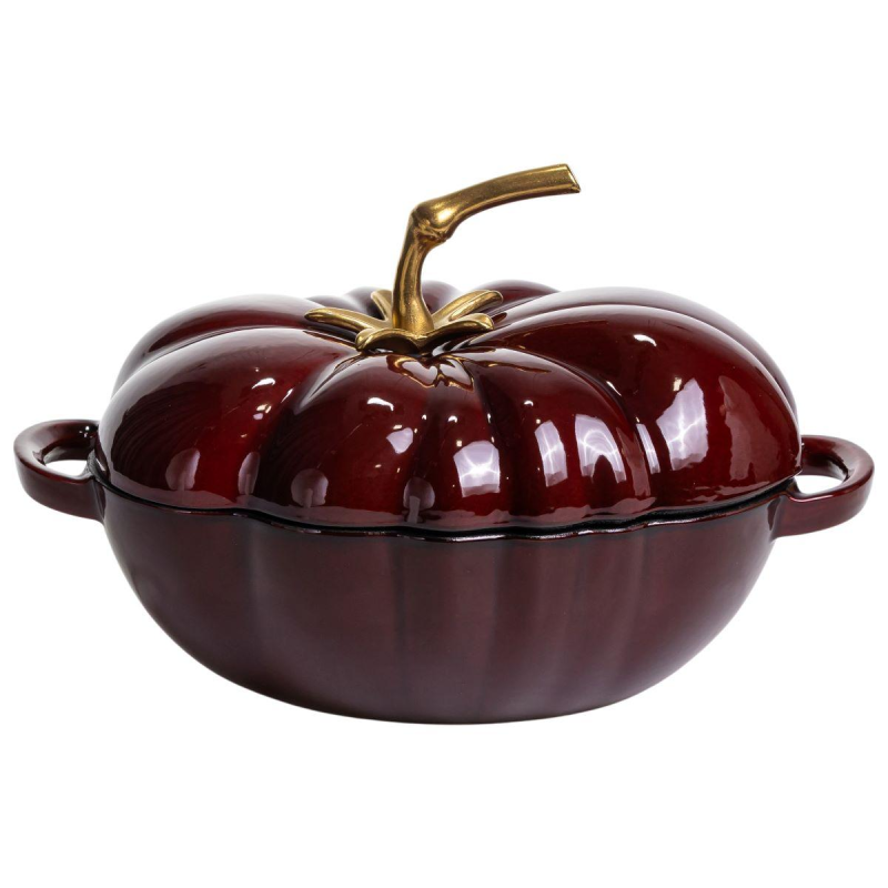 Каструля чавунна емальована Iron Tomato 2,5 л, бургунді Yiwu HP-FLG-20 burgundy