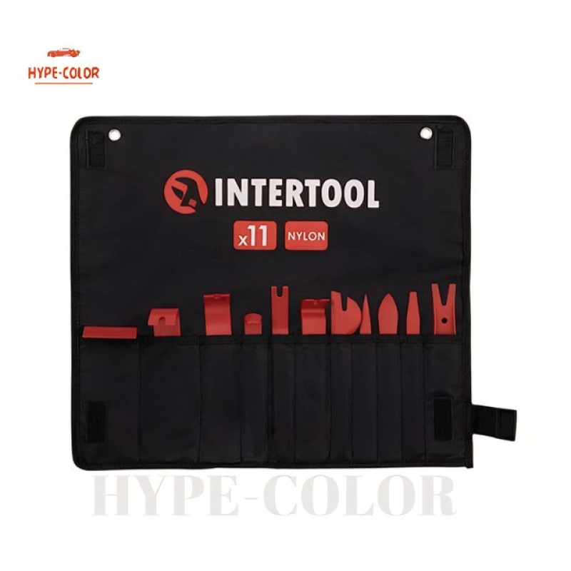Інструмент для демонтажу обшивки салону 11шт INTERTOOL, Набір для зняття обшивки салону автомобіля, XBE